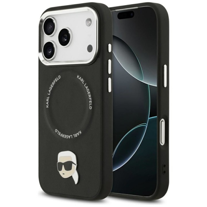KARL LAGERFELD futerał do IPHONE 17 Pro Max kompatybilny z MagSafe KLHMP17XPSMLRKLK (PU Karl Pin) czarny