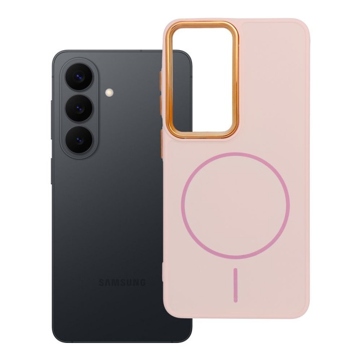 Чохол для Samsung S26 Frame Mag Cover сумісний з MagSafe пудрово-рожевий