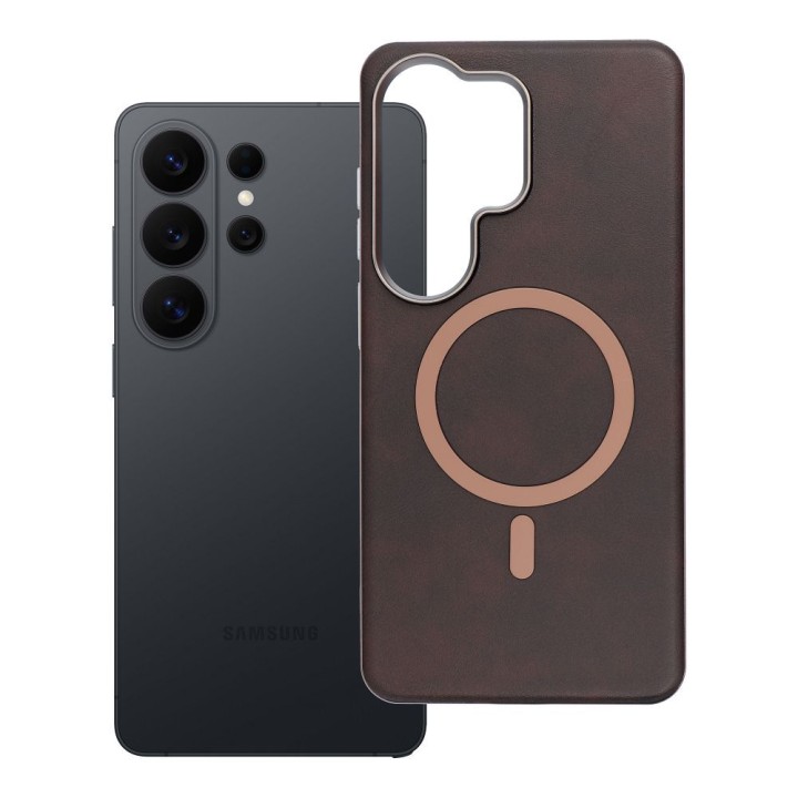 Etui na Samsung S26 ULTRA Gentleman Mag Cover zgodne z MagSafe brązowe