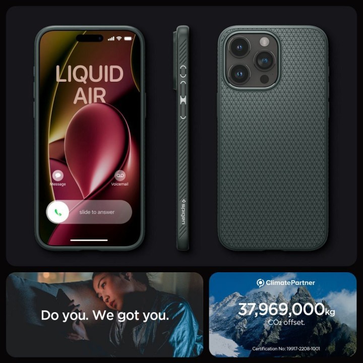 SPIGEN чохол LIQUID AIR для IPHONE 15 Pro Max abyss green