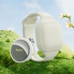 Трекер совместимый с Apple Find My Hoco в виде браслета E91E серый