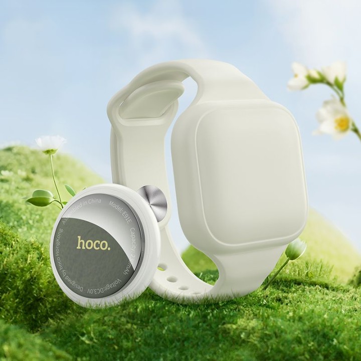 Трекер совместимый с Apple Find My Hoco в виде браслета E91E серый