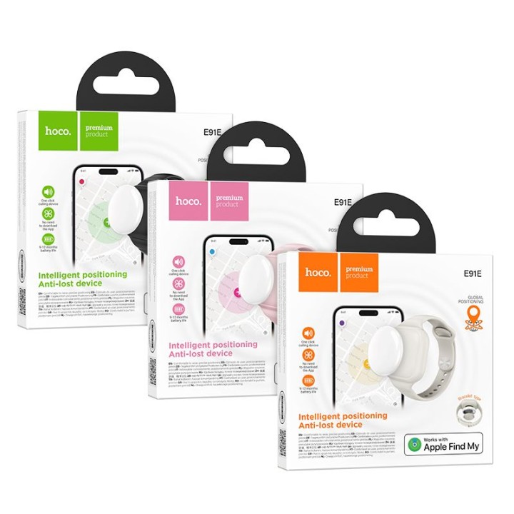 Tracker compatible with Apple Find My Hoco in wristband form E91E black