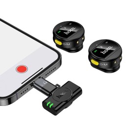 Wireless microphone 2-in-1 Lightning / USB C Hoco L22 black