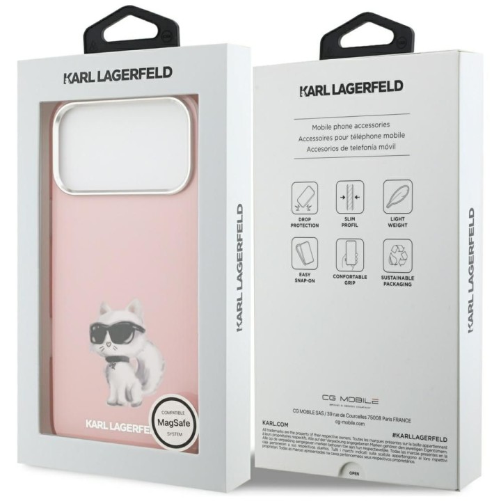 KARL LAGERFELD чехол для IPHONE 17 Pro совместимый с MagSafe KLHMP17LHGKCGKBK (IML Glitter k&C Sketch Logo) черный