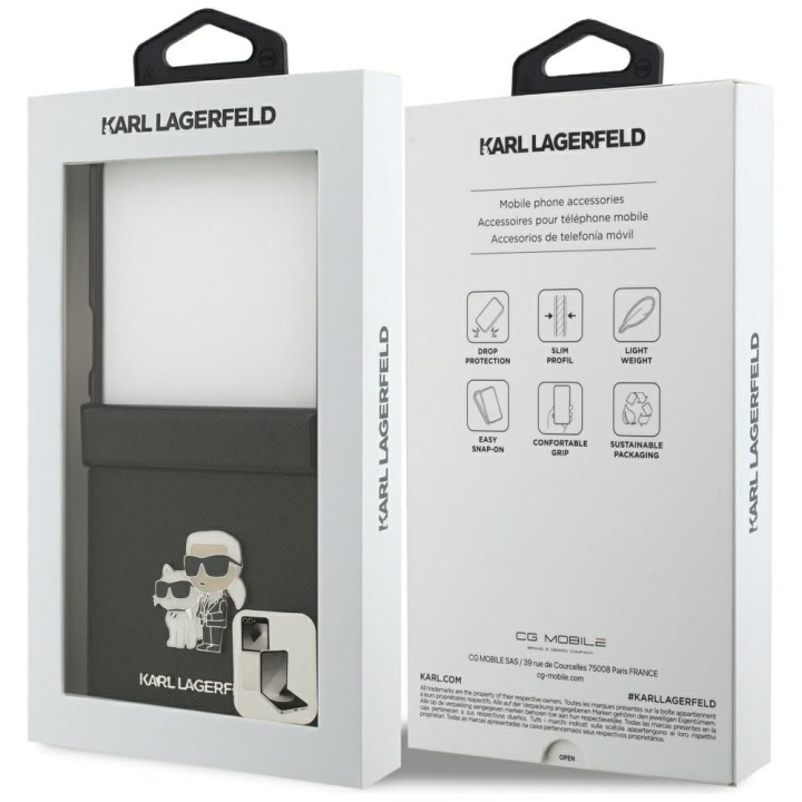 KARL LAGERFELD чохол для SAMSUNG Z FLIP7 KLHCZF7SAPKCNPK (Saffiano KC PIN) чорний