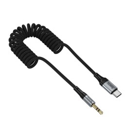 Кабель AUX Jack 3,5 mm для USB C Hoco 1,5 m UPA33B чорний