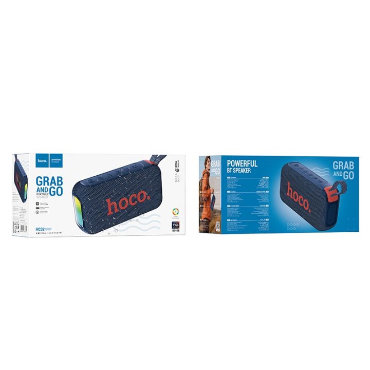 Бездротова колонка 2 x 10W 4h Hoco HC32 темно-синя