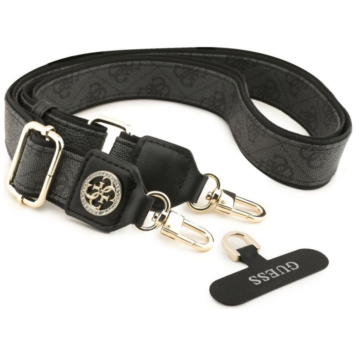 GUESS універсальний ремінець GUUCNP4DGMK (4G PU Strap Tether Patch Strass Metal Logo) чорний