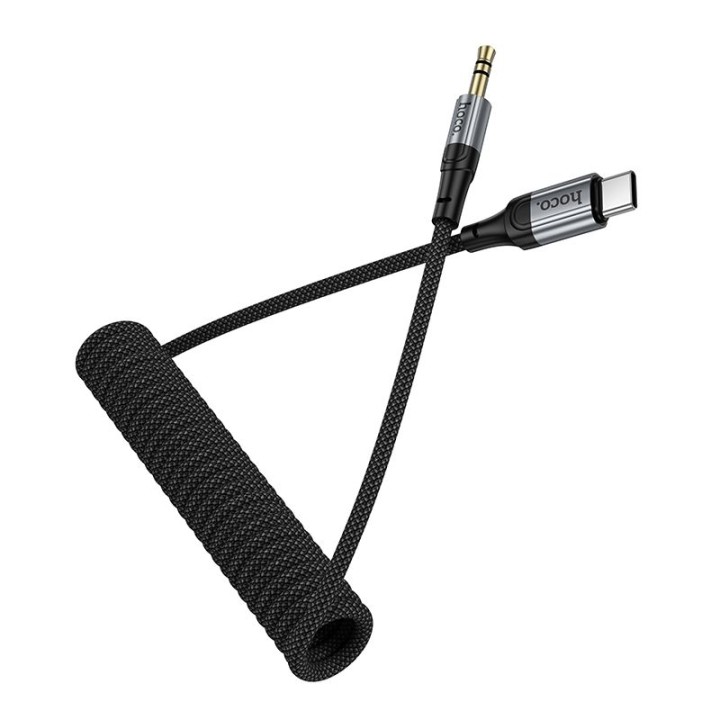 Cable AUX Jack 3,5 mm for USB C Hoco 1,5 m UPA33B black