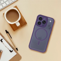 Case for iPhone 14 PRO Full Matte Mag Cover MagSafe compatible purple