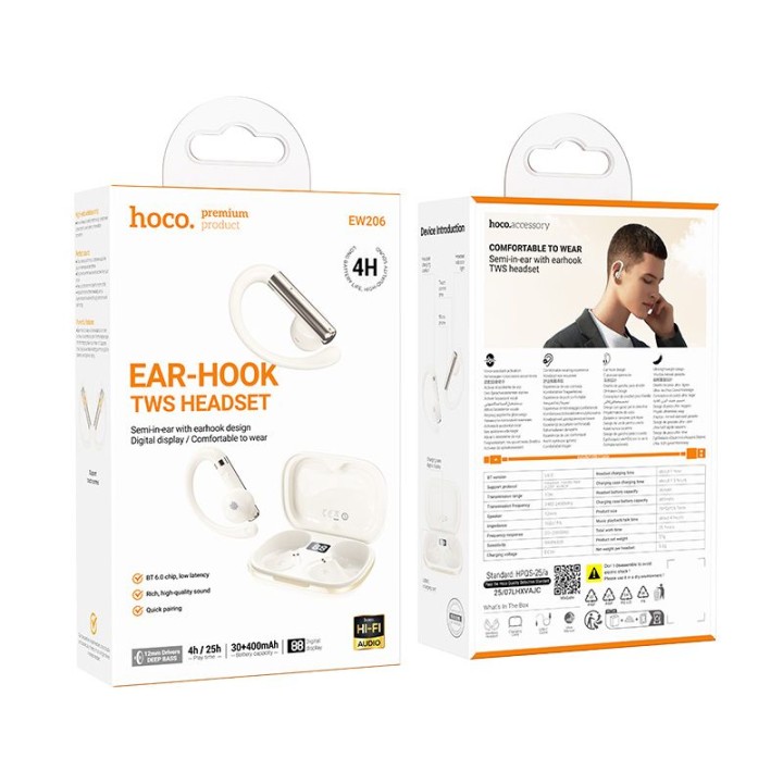 Wireless in-ear headphones Hoco TWS EW206 white