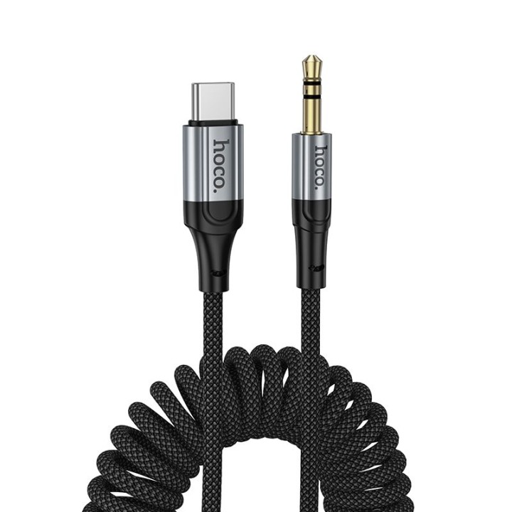Kabel AUX Jack 3,5 mm do USB C Hoco 1,5 m UPA33B czarny