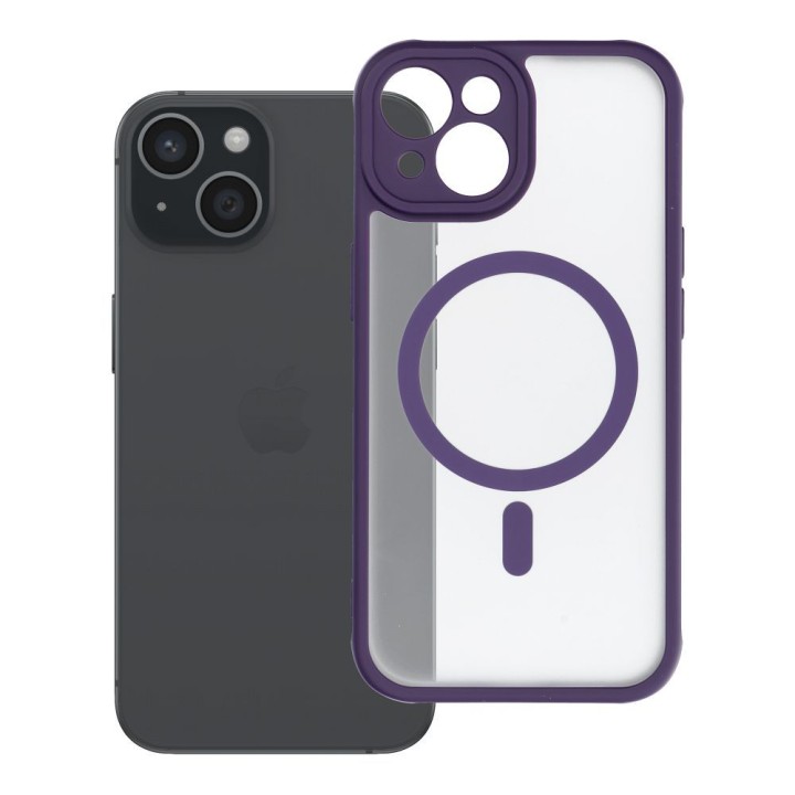 Case for iPhone 15 Full Matte Mag Cover MagSafe compatible purple