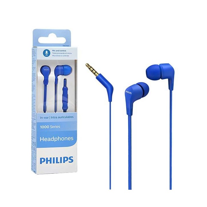 Дротові навушники-вкладиші Jack 3,5 mm Philips TTAE1105BL сині
