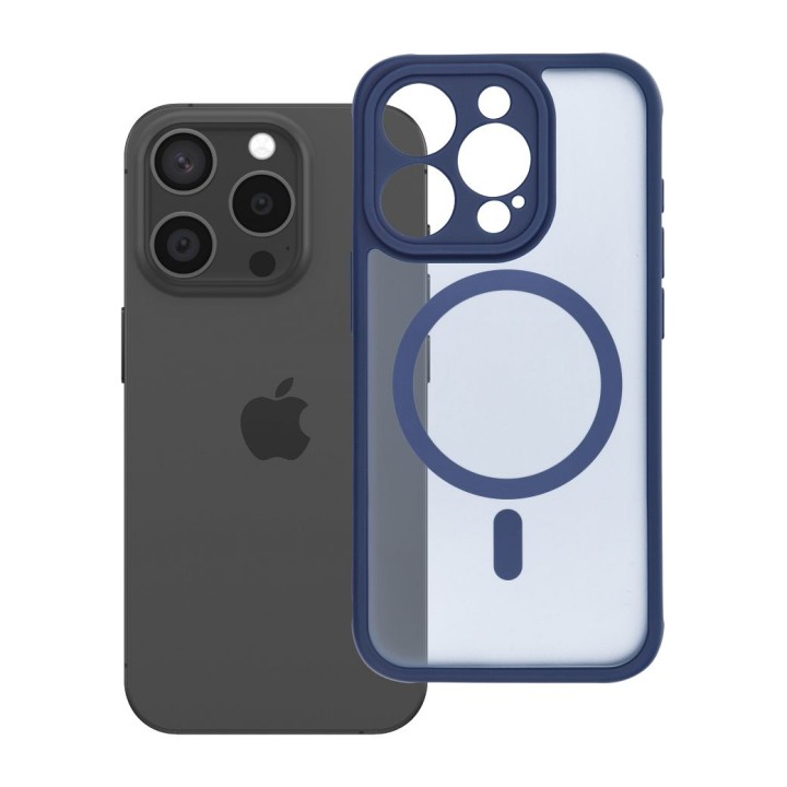 Case for iPhone 15 PRO Full Matte Mag Cover MagSafe compatible blue