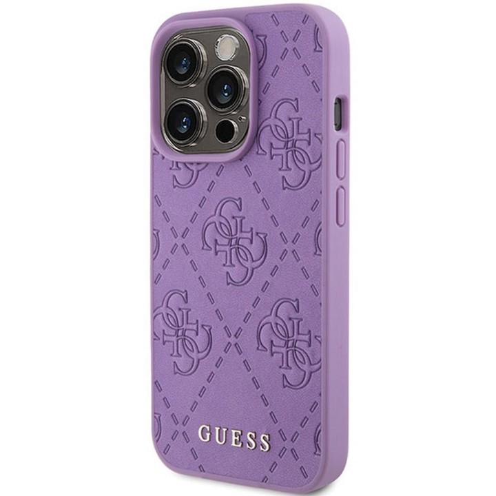 GUESS case for IPHONE 15 Pro GUHCP15LP4EPMU (Quilted 4G Classic) light violet