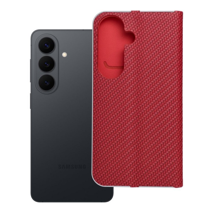 Flip case for Samsung S26 Luna Book Carbon red