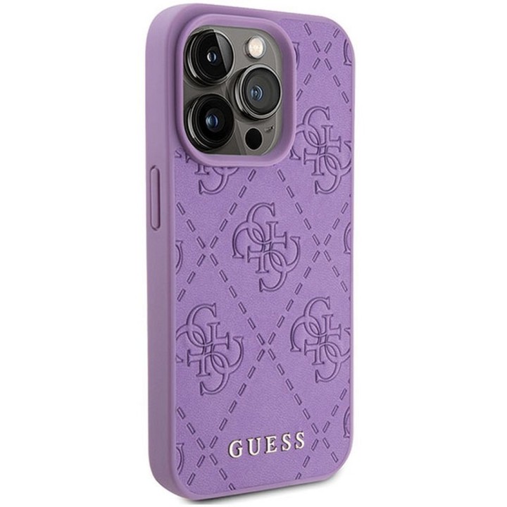 GUESS case for IPHONE 15 Pro GUHCP15LP4EPMU (Quilted 4G Classic) light violet