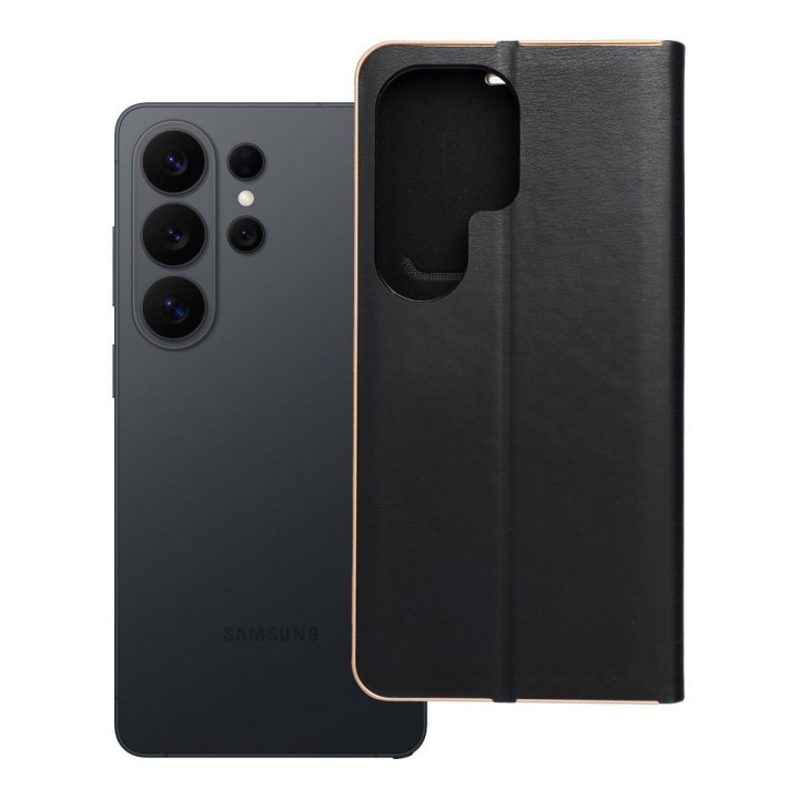 Чохол з клапаном для Samsung S26 ULTRA Luna Book Gold чорний