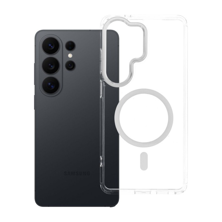 Чехол для Samsung S26 ULTRA Frame Clear Hybrid Mag Cover совместимый с MagSafe прозрачный