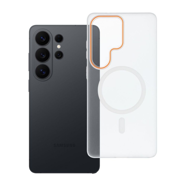 Case for Samsung S26 ULTRA Go Orange MagSafe compatible transparent