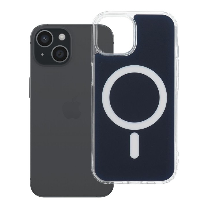 Etui na iPhone 15 Clear Fusion Mag Cover zgodne z MagSafe granatowe