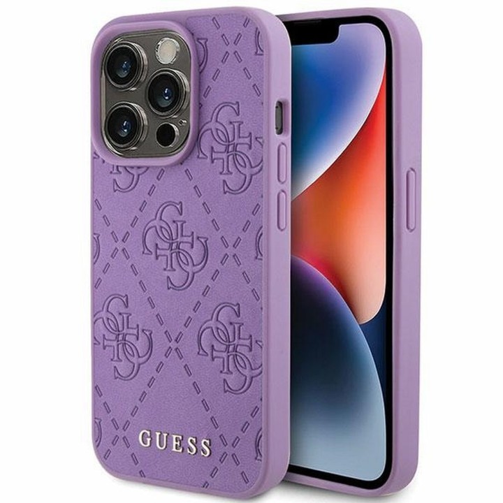 GUESS чехол для IPHONE 15 Pro Max GUHCP15XP4EPMU (Quilted 4G Classic) светлый фиолетовый