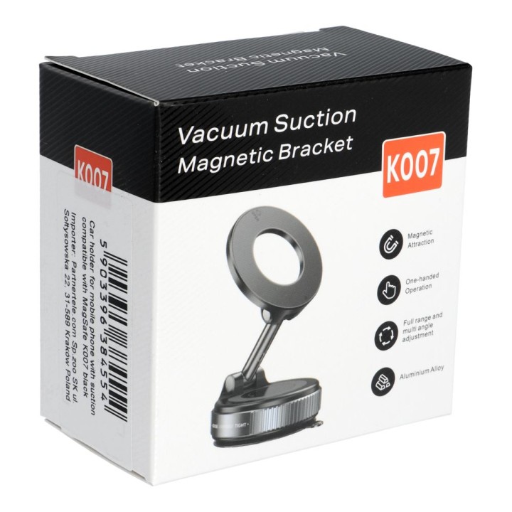 Magnetic phone holder K007 with suction cup compatible with MagSafe black