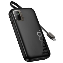 Powerbank Hoco 10000 mAh QC PD 20W ze zwijanym kablem USB C Q51 czarny