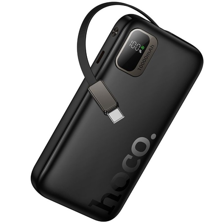 Power bank Hoco 10000 mAh QC PD 20W with retractable cable USB C Q51 black