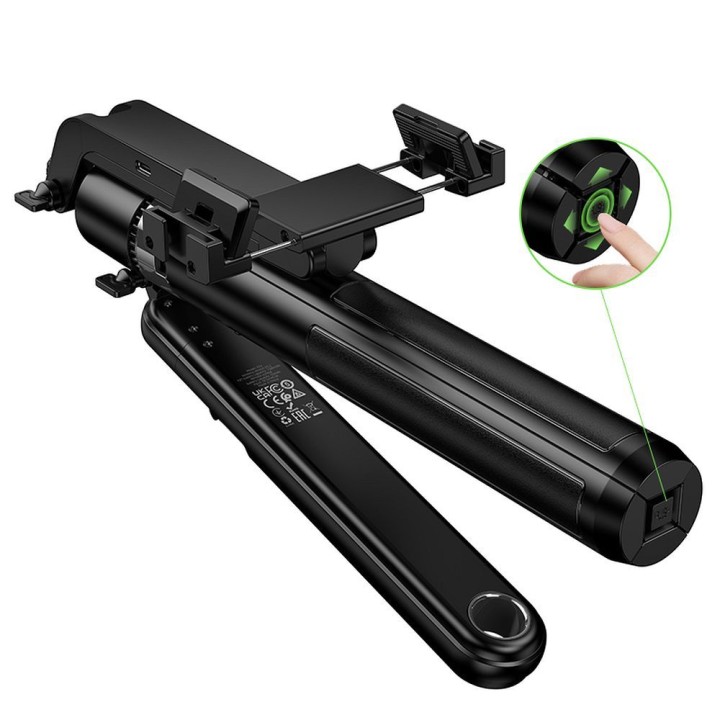 Selfie stick Hoco tripod with wireless remote control rotating 360 degrees with automatic face tracking K32 black