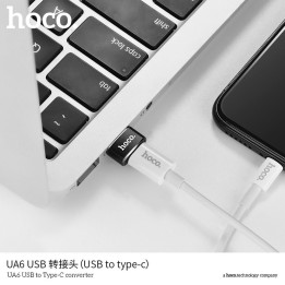 Адаптер OTG USB A для USB C Hoco UA6 чорний