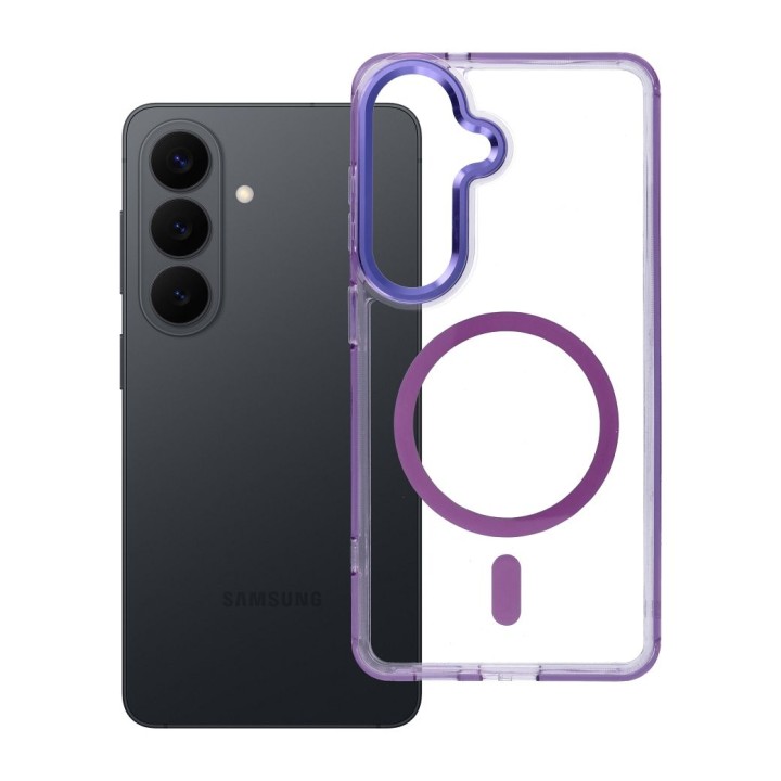 Чехол для Samsung S26 Frame Clear Hybrid Mag Cover совместимый с MagSafe фиолетовый