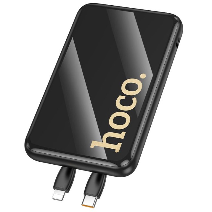 Power bank Hoco 10000 mAh QC PD 22,5W with built-in cables USB C + Lightning Q37 black