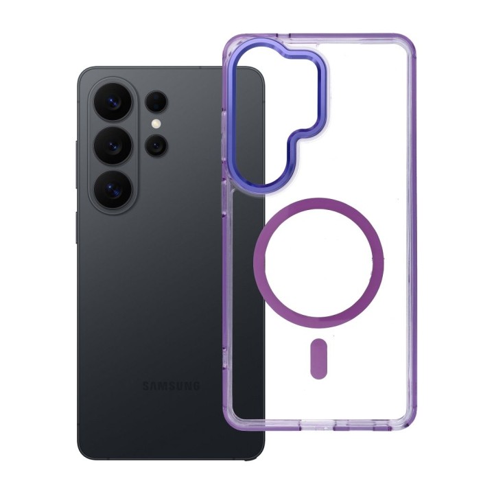 Чохол для Samsung S26 ULTRA Frame Clear Hybrid Mag Cover сумісний з MagSafe фіолетовий