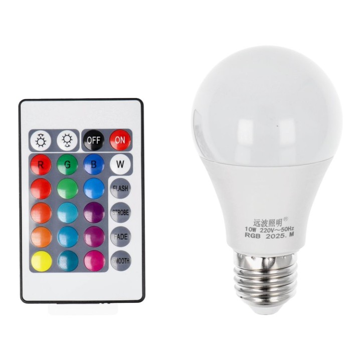 Żarówka LED RGB 10W E27 A60 wielokolorowa