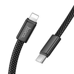 USB-C to Lightning cable Hoco PD 30W flat 1 m X125 black