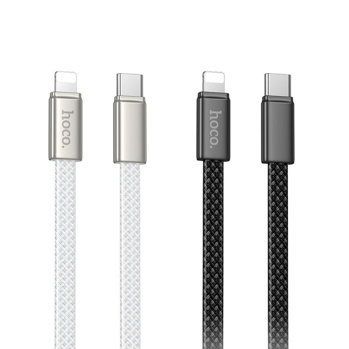 USB-C to Lightning cable Hoco PD 30W flat 1 m X125 black