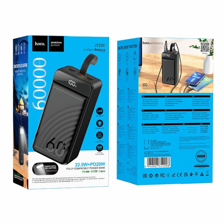 Power bank Hoco 60000 mAh QC PD 3A 22,5W J123C black