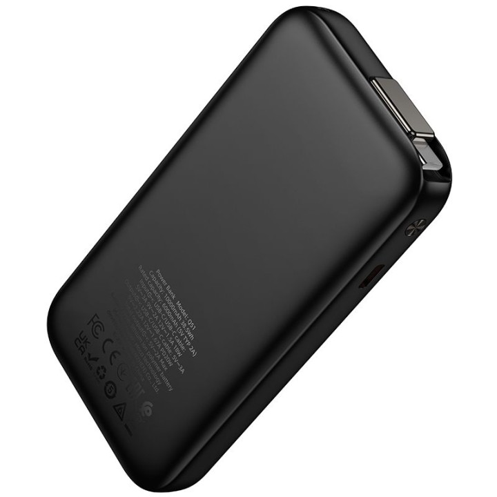Повербанк Hoco 10000 mAh QC PD 20W со сматываемым кабелем USB C Q51 черный