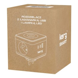 KERG power cube 2-outlet + charger USB-A+USB-C + lamp LED 16A/250V~ Smart white