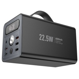 Power bank Hoco 60000 mAh QC PD 3A 22,5W DC12V with built-in flashlight J138 black