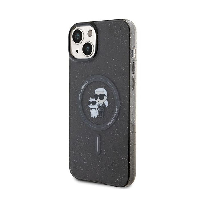 KARL LAGERFELD чохол для IPHONE 15 KLHMP15SHGKCNOK (Glitter + MAG) чорний