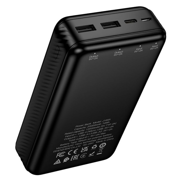 Power bank Hoco 20000 mAh 2A J165A black