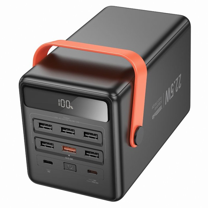 Power bank Hoco 100000 mAh QC PD 2,4A 22,5W with built-in flashlight J142 black