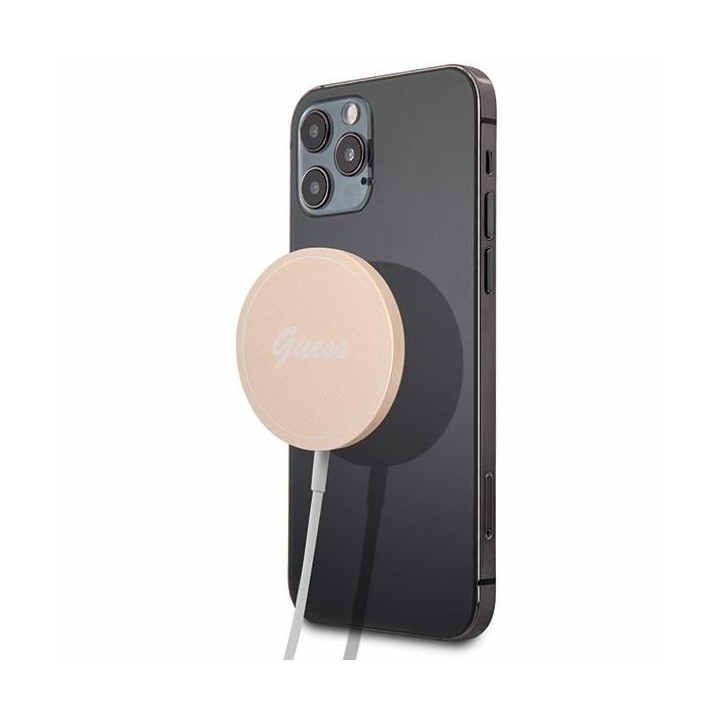 Ładowarka indukcyjna Guess zgodna z MagSafe 15W GUCBMSLRD złota