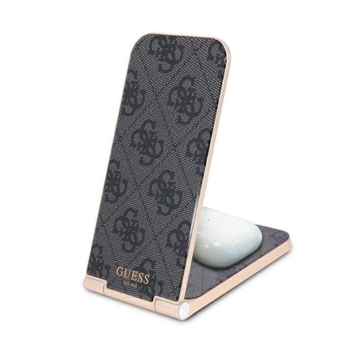 Wireless charger Guess 2-in-1 MagSafe compatible 15W foldable GUDCFAL4PEGK gold