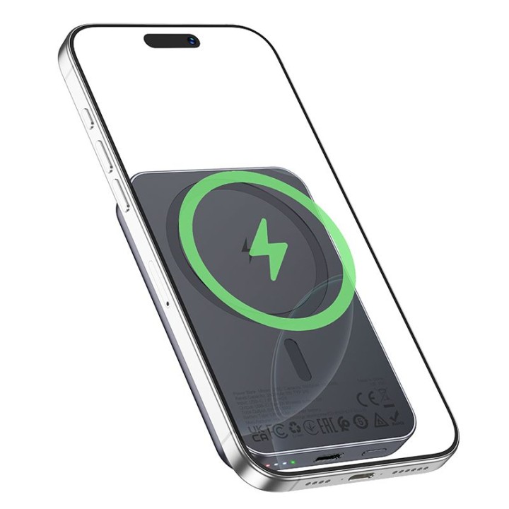 Повербанк сумісний з MagSafe Hoco 5000 mAh 2A 5W J160 сірий