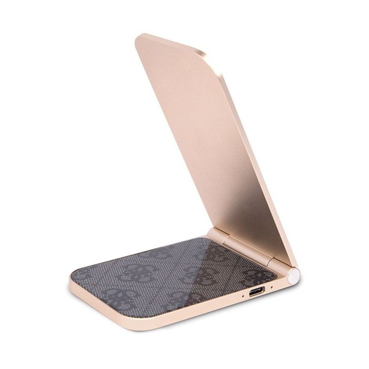 Wireless charger Guess 2-in-1 MagSafe compatible 15W foldable GUDCFAL4PEGK gold